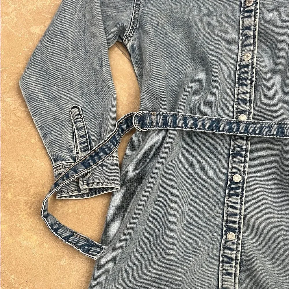 Girl H&M Denim Button-Up Dress with Belt